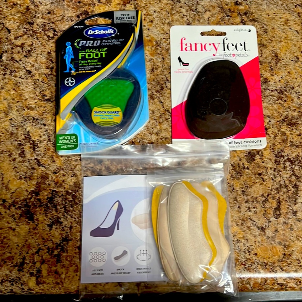 Bundle***Dr shills, fancy feet, ankle guard for shoes- new